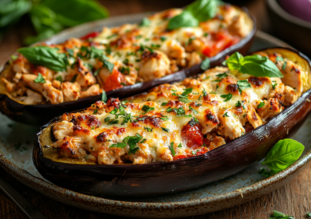 Баклажаны по-средиземноморски с курицей и сыром: простой рецепт аппетитных лодочек