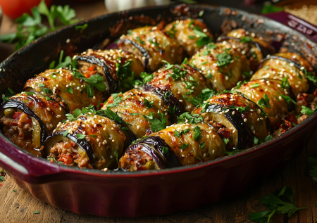 Рулетики из баклажанов с фаршем и сыром: вкусное блюдо в духовке