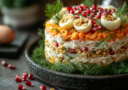 Праздничный салат с курицей и гранатом: вкусный рецепт из простых продуктов