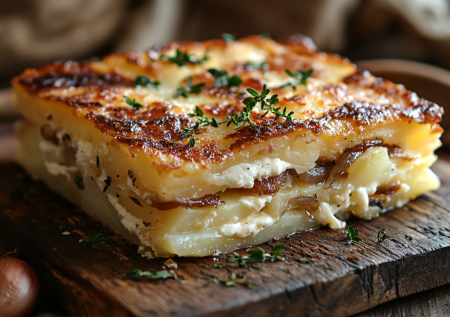 Белорусский камяк: картофельная запеканка с копченой грудинкой