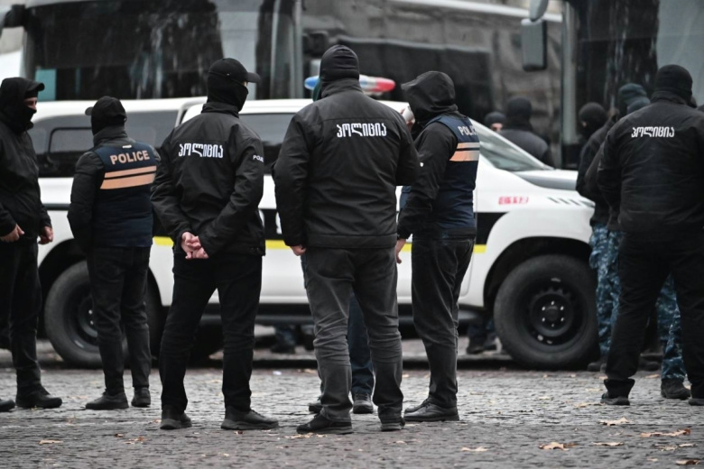 Полицейские на митинге оппозиции в Тбилиси