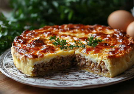 Татарский пирог, который едят руками. Та самая губадия с мясом и рисом! Многослойное чудо
