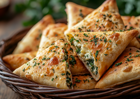 Когда хочу вкусно поесть и похудеть, готовлю это: треугольники из лаваша с начинкой