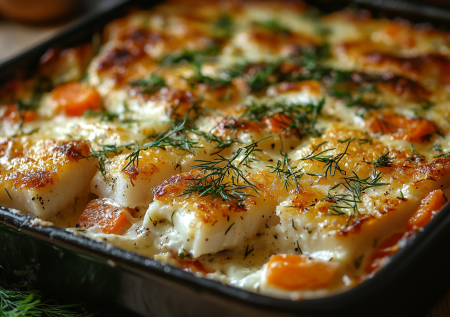 Запеканка из филе минтая с луком, яйцами и сыром: самая простая и самая вкусная
