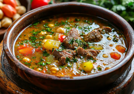 Армянский суп бозбаш с бараниной. Вкусный и ароматный — такой подают в ресторанчике Еревана