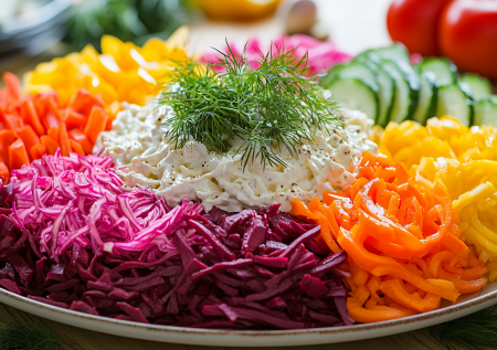 Салат «Костер» поражает не только внешним видом, но и богатством вкусов!