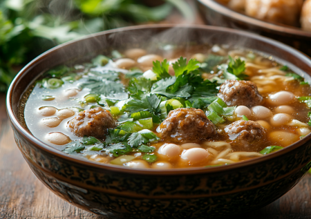 Восточный суп с фрикадельками, лапшой и фасолью: вкусное согревающее блюдо