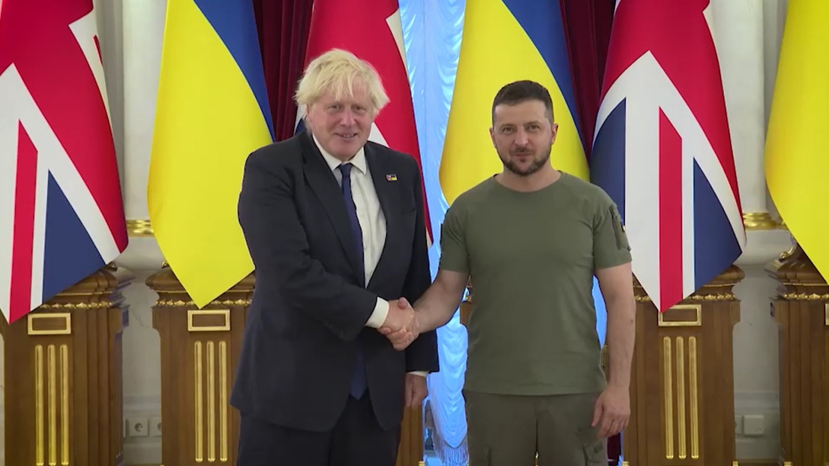Борис Джонсон и Владимир Зеленский