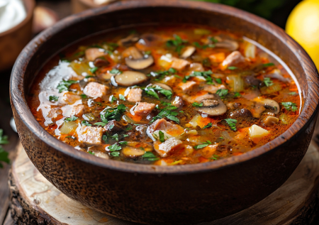 Такую соляночку обожает вся семья. Солянка по-сибирски с грибами — вкусная и очень ароматная!