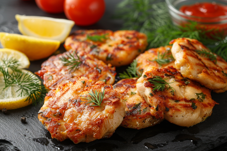 Оладьи из курицы и кабачков