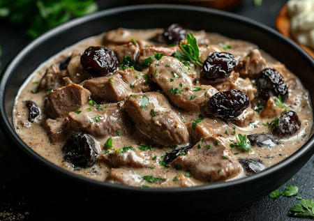 Нежный бефстроганов из куриной печени с черносливом. Этот ужин съедят без ничего! Очень вкусно и просто