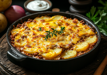 С мясом по-французски слишком много заморочек. Моя запеканка с фаршем и картошкой в разы проще и вкуснее
