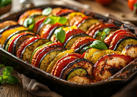 Просто сложите курицу и овощи гармошкой: готовим суперский рататуй — вкусная осенняя запеканка