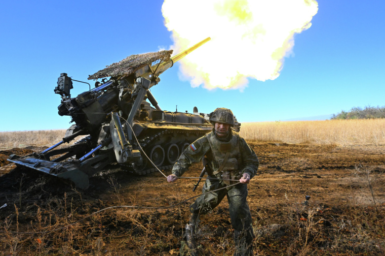 Боевая работа самоходной артиллерийской установки 2С7М «Малка»