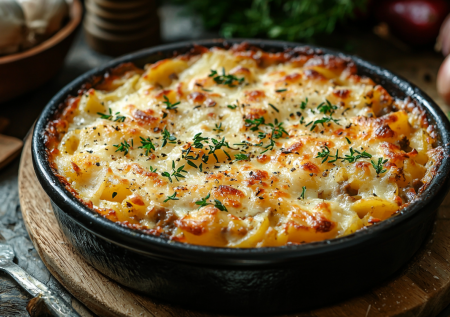 Семейный ужин мечты: нежная запеканка с томленым мясом, которая готовится сама
