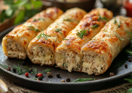 Вкусная альтернатива котлетам: рулетики из фарша с сыром и зеленью