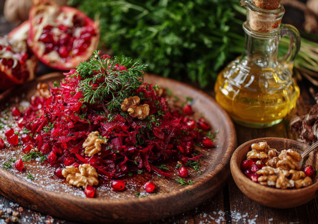 Гастробезумие: готовим вкуснейший салат со свеклой, гранатом и орехами
