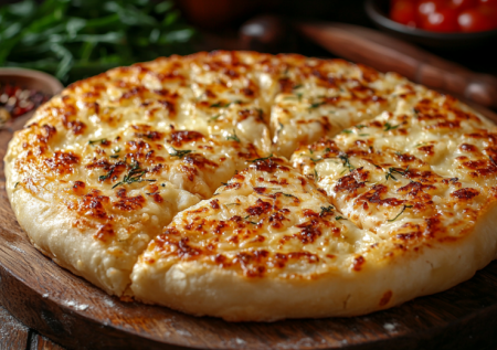 Не хачапури и не пирог, вкусная лепешка. Творожное тесто и ароматный сыр — ленивый завтрак за 10 минут