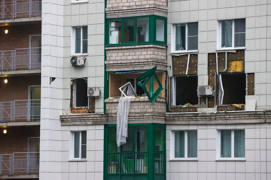 Московская область. Красногорск. Квартира, поврежденная в результате атаки БПЛА на жилой дом