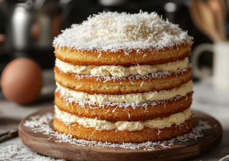 Коржи для этого торта «Кокосовая девочка» пекутся за 5 минут: никаких миксеров и духовок не нужно
