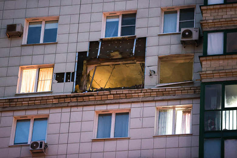 Московская область. Красногорск. Квартира, поврежденная в результате атаки БПЛА на жилой дом