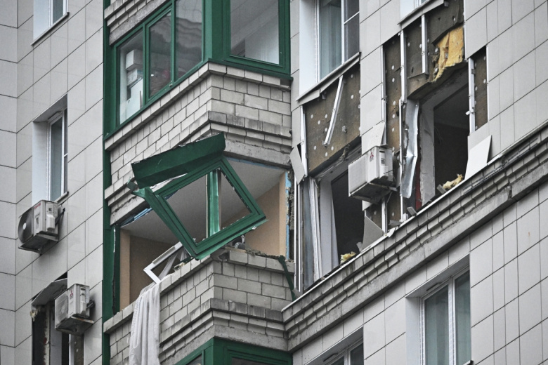 Московская область. Красногорск. Квартира, поврежденная в результате атаки БПЛА на жилой дом