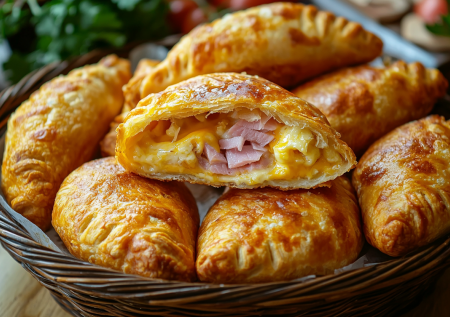 Пирожки с ветчиной и сыром без дрожжей: справится даже тот, кто ни разу не был на кухне