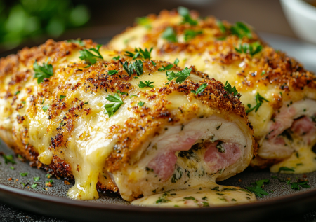 Курицу больше не жарю — есть рецепт проще и сочнее: готовлю ленивый кордон блю с тягучей серединкой