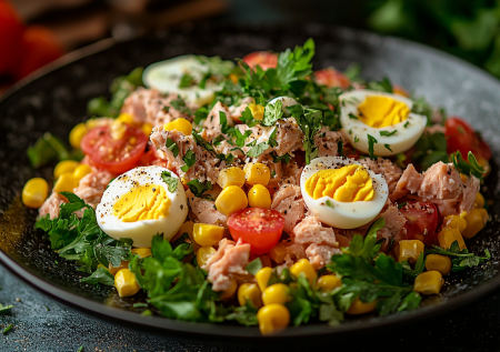 Консервы из тунца правят балом — собираю сытный салат к обеду за 15 минут