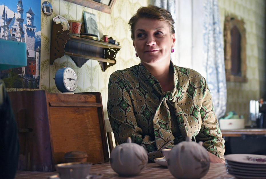Анна Уколова на съемочной площадке фильма Николая Хомерики «Белый снег»