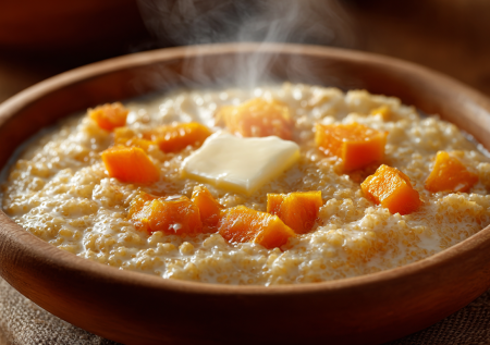 Вкусный и полезный осенний завтрак! Пшенная каша с тыквой на молоке