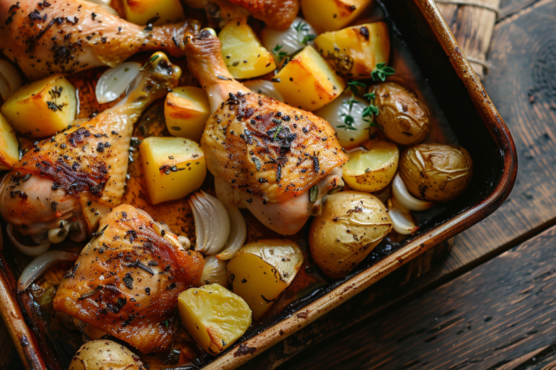 Куриные ножки с картошкой: простой рецепт