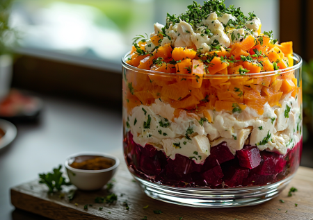 Эффектный салат «Генерал» для красочного застолья — готовлю без мороки на радость гостям