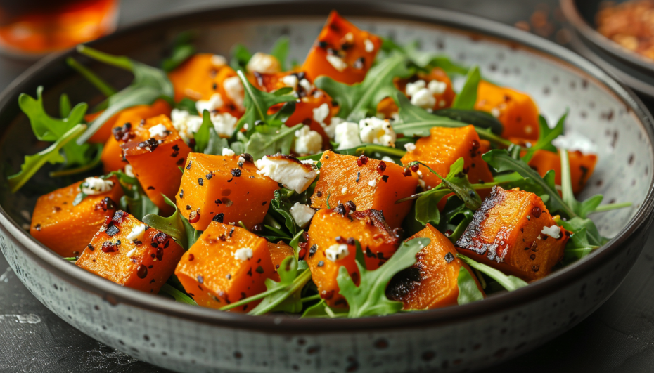 Козий сыр и тыква: незабываемый салат