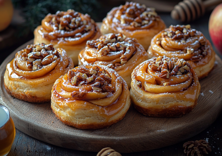Хороши на завтрак и на перекус! Яблочные булочки в медовой глазури — очень нежные и вкусные, улетают за один вечер
