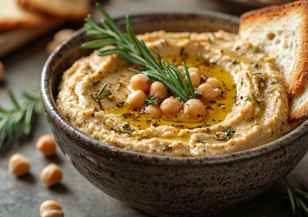 Смешала баночку нута с 2 простыми ингредиентами: паштет на поджаристый хлеб — вкус обалденный, и никто не угадал, что он не из мяса