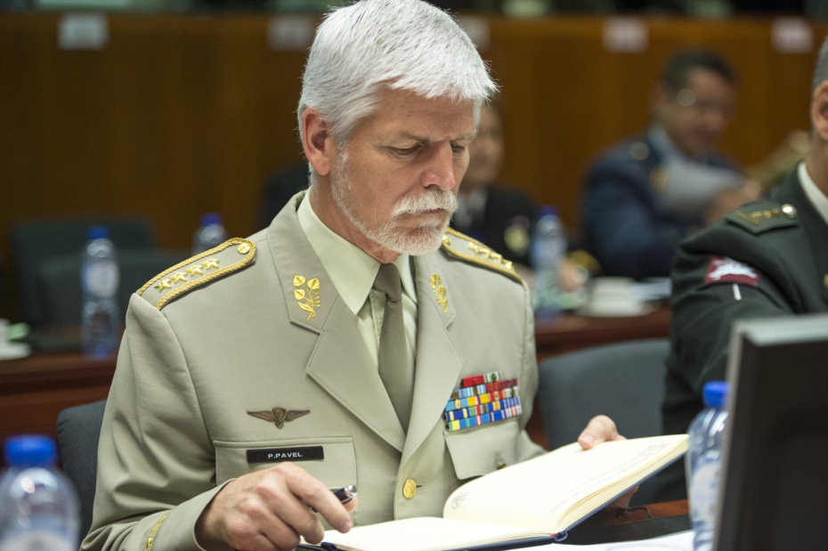 Петр Павел перед встречей с Военным комитетом НАТО в Брюсселе, Бельгия, 2017 год