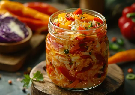 Идеальная маринованная капуста с болгарским перцем за 1 час