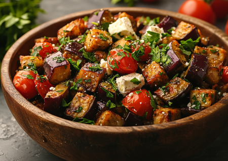 Беспроигрышный вариант: салат с баклажанами и помидорами