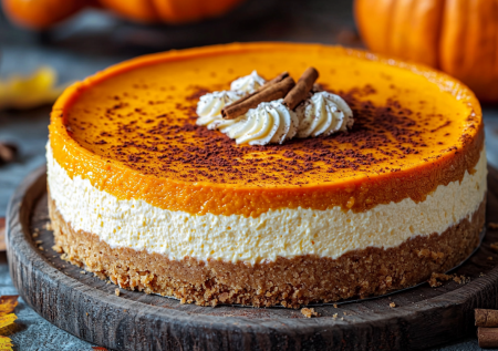Этот тыквенный чизкейк получится нежным и без лишних хлопот. Простой рецепт на Хеллоуин и просто так