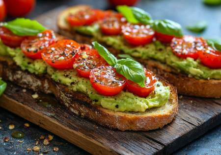 Закуска за 10 минут — лучше гуакамоле! Брускетта с кремом из авокадо и лука