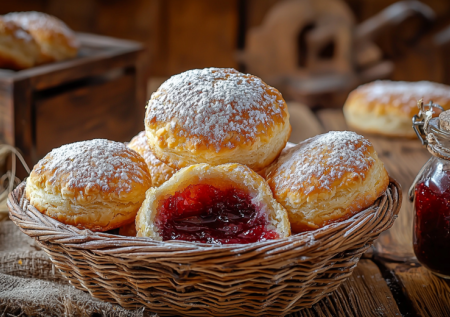 Пышное тесто и много начинки. Нежные пышки с яблочным повидлом — эти булочки улетают со стола за минуту