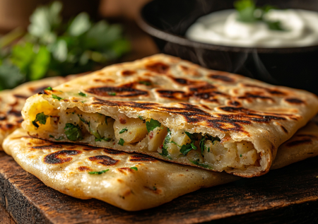 Привезла рецепт из Индии: обалденные лепешки паратха с картошкой — все ингредиенты самые простые, а вкус шикарный