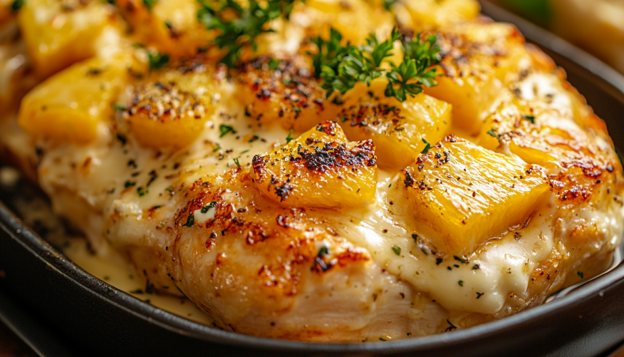 Курица в духовке с ананасами за 35 минут