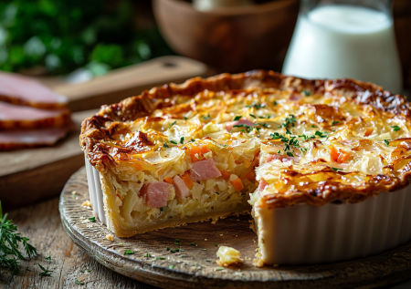 Заливной пирог из капусты и ветчины: простой рецепт придуман для похудения, но его полюбила вся семья
