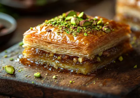 Орехи, мед и масло — классическая турецкая пахлава дома