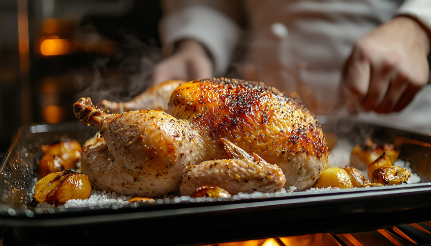 Запекаем сочную курочку на подушке из соли