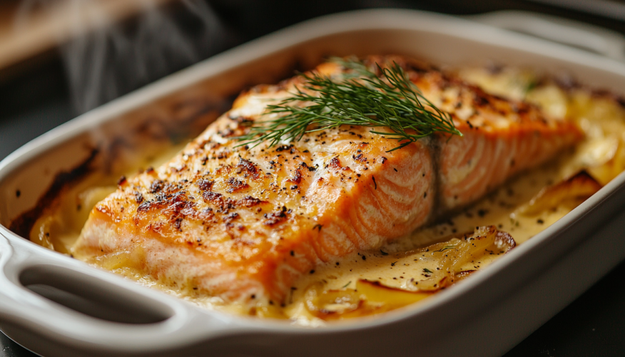 Запеченная горбуша с ароматным луком