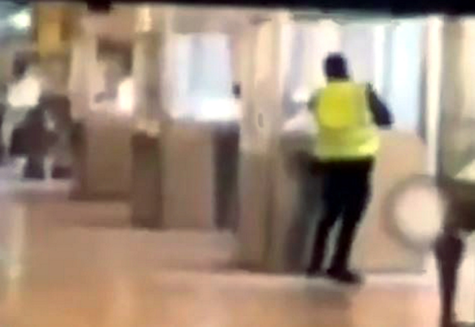 Грабитель ломает болгаркой витрину в Лувре