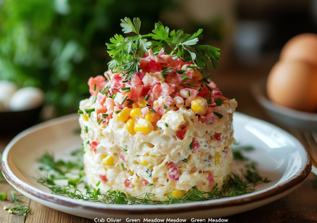 Крабовый и оливье — скукота: вместо них обалденный салат «Зеленый луг» — 6 ингредиентов, а какая вкуснота